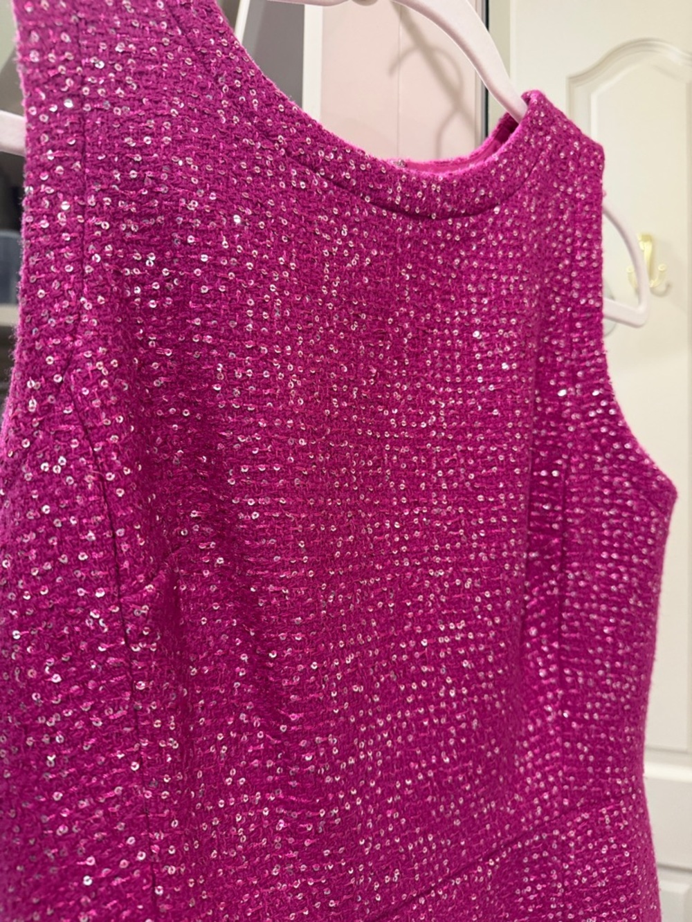 J. Crew Fuchsia Sequin Midi Sheath Dress - Picture 2 of 2